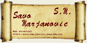 Savo Marjanović vizit kartica